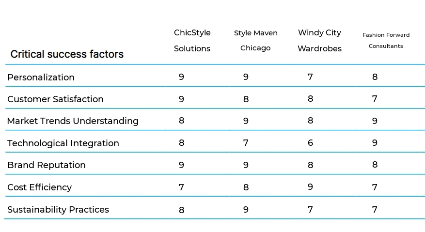 Personal Stylist Services business plan competitors