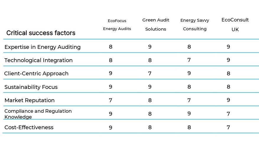 Energy Efficiency Auditing business plan competitors
