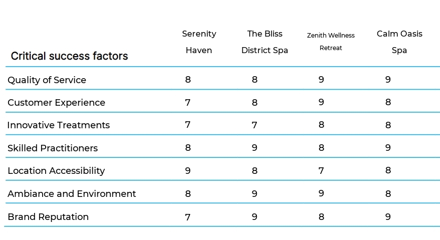 Massage Therapy and Spa Services business plan competitors
