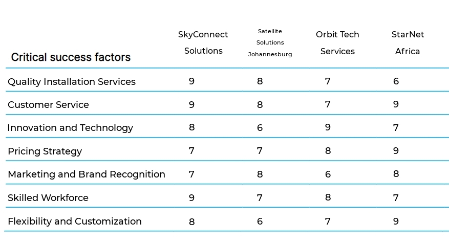 Satellite Installation Services business plan competitors