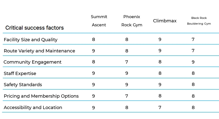 Rock Climbing Gyms business plan competitors